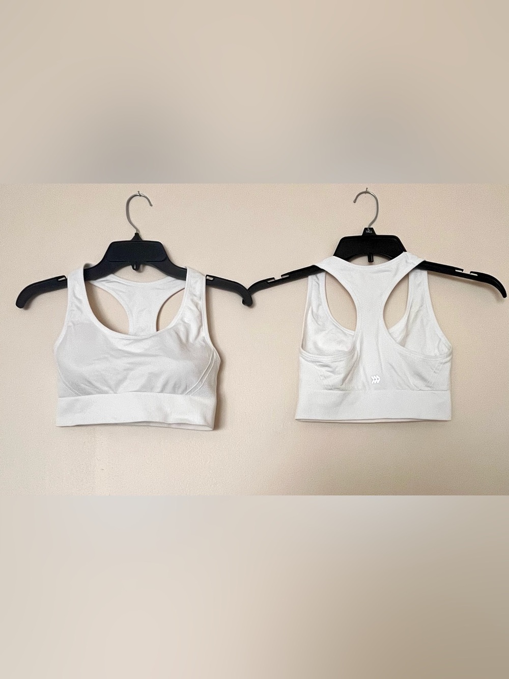 all in motion White Racerback Stretch Sports Bra Lot of 2